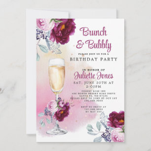 Brunch Et Bubbly Anniversaire Invitation