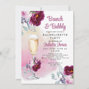 Brunch Et Bubbly Bachelorette Party Invitation