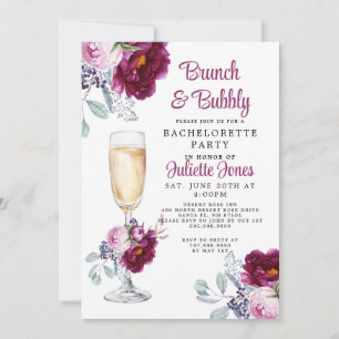 Brunch Et Bubbly Bachelorette Party Invitation