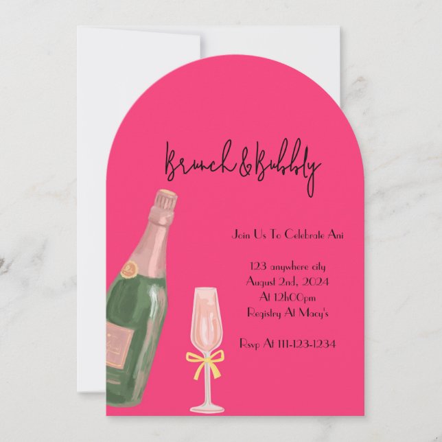 BRUNCH ET BUBBLY BRIDAL DOUCHE INVITATION (Devant)