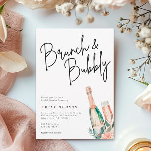 Brunch et Bubbly Elegant Bridal Shower Invitation