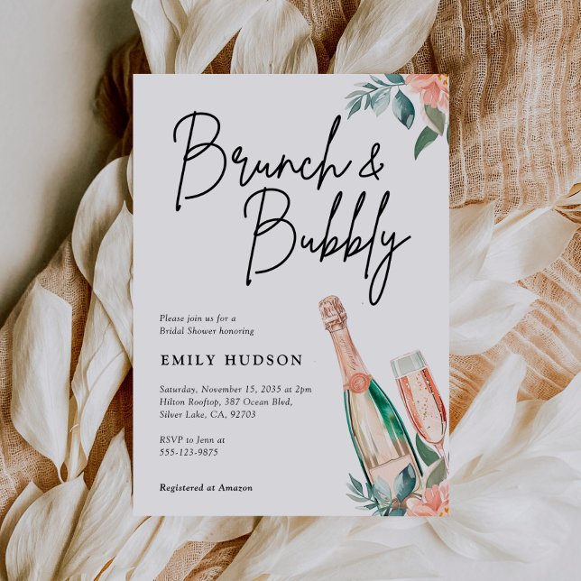 Brunch et Bubbly Elegant Bridal Shower Invitation (Créateur téléchargé)