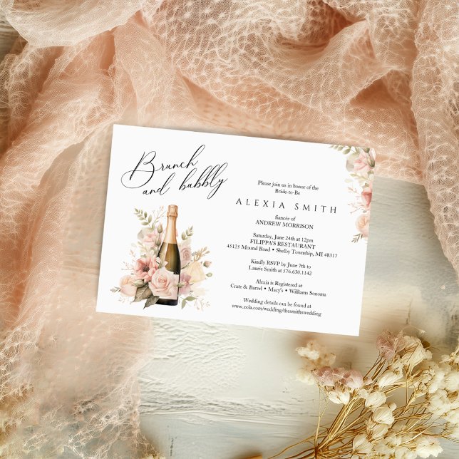 Brunch et Bubbly Elegant Moderne Douche invitation (Créateur téléchargé)