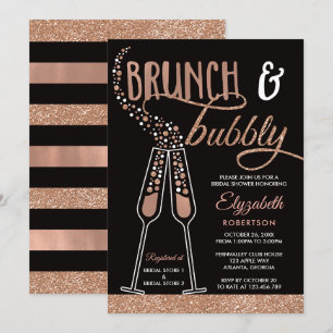 Brunch et Bubbly Invitation Fête des mariées, Faux