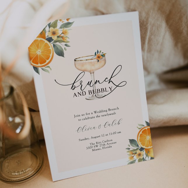 Brunch et Bubbly Mariage Brunch Invitation (Créateur téléchargé)