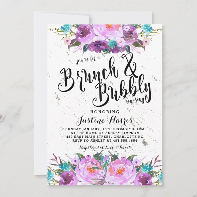 Brunch et bulle nuptiale douche Invitation (Devant)