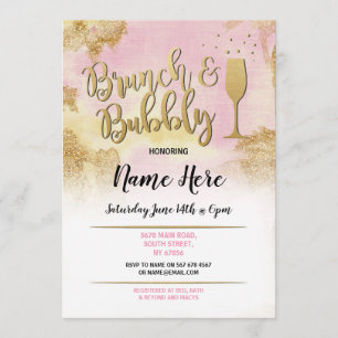 Brunch et invitation rose pétillant de Fête de la
