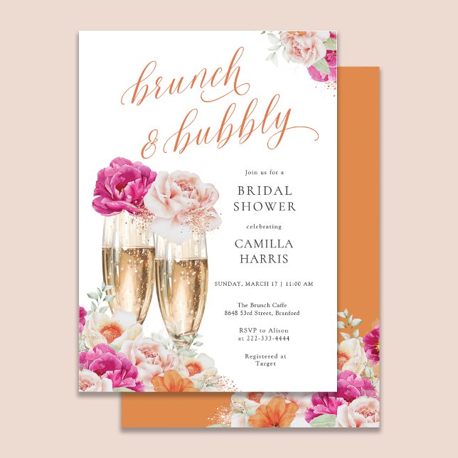 Brunch floral et invitation à la douche nuptiale B (Créateur téléchargé)