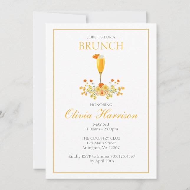 Brunch Invitation, Invitation de Brunch nuptial, A (Devant)