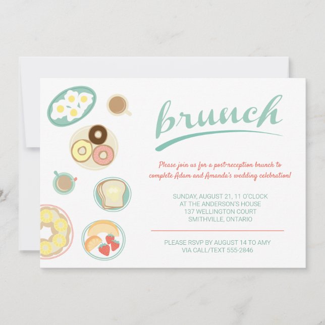 Brunch Invitation mariage et famille (Devant)