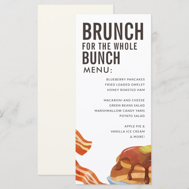 BRUNCH POUR LE BUNCH | Menu Petit-déjeuner (Devant / Derrière)