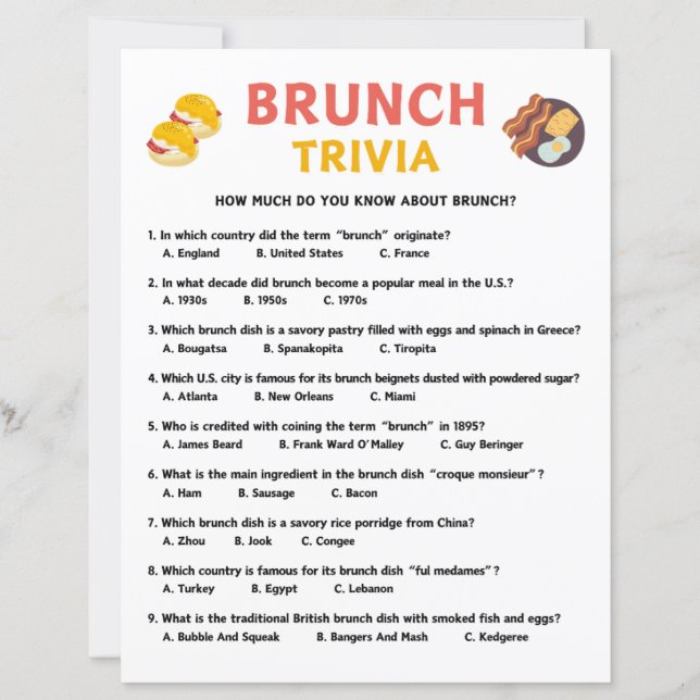 Brunch Trivia Jeu (Devant)