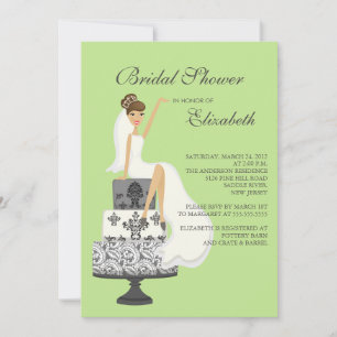 Brune Bride Brune Invitation Douche nuptiale Gris 