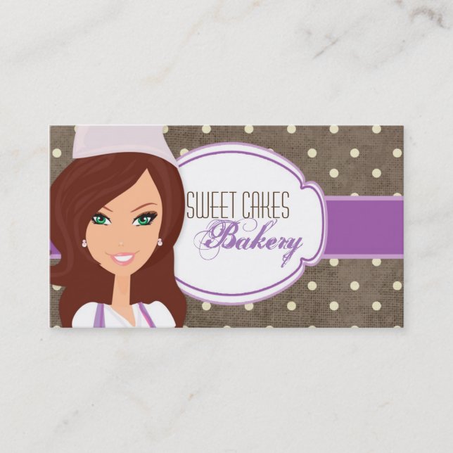 Brunette Baker Purple Brow Cakes Carte de visite (Devant)