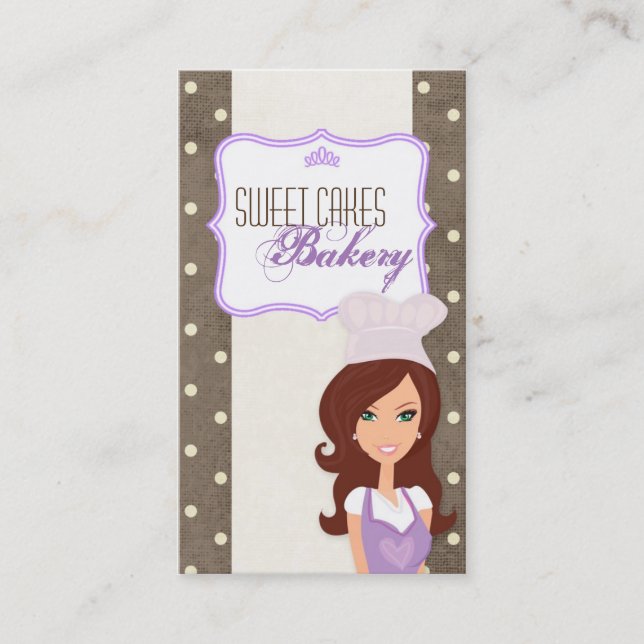 Brunette Baker Purple Brow Cakes Carte de visite (Devant)
