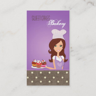 Brunette Baker Purple Brow Cakes Carte de visite