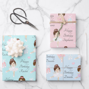 Brunette Ballerina Feuilles de papier à envelopper