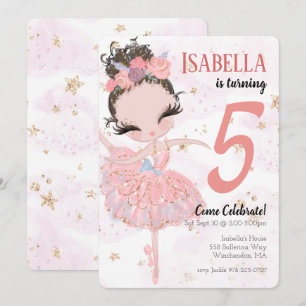 Brunette Ballerina Invitation de fête d'anniversai