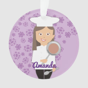 Brunette cuisinière casquette poêlée personnali