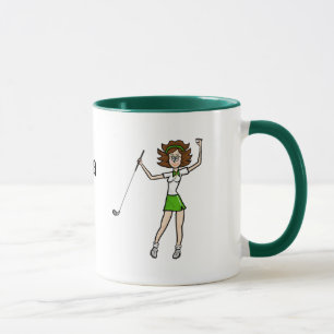 Brunette Femme Golfeuse Mug