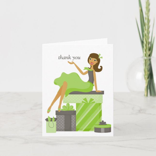 Brunette Pretty Girl Merci Notes (Devant)