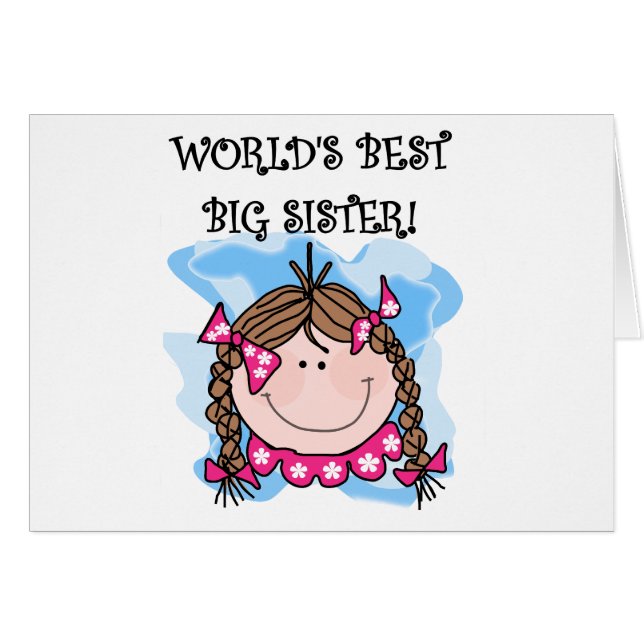 Brunette World's Best Big Sister Tshirts and Gifts (Devant horizontal)