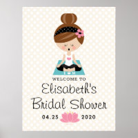 Brunette Yoga Fête des mariées Affiche de bienvenu