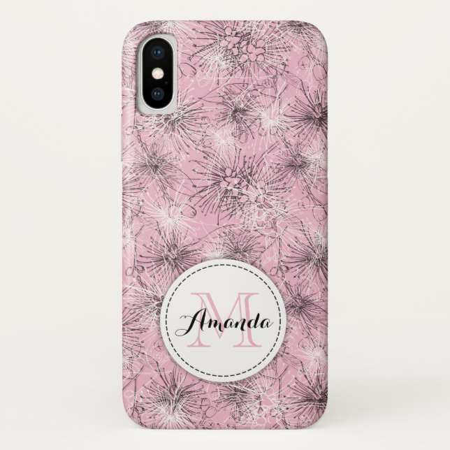 Brush cherry lilly pilly coque iphone rose floral (Dos)