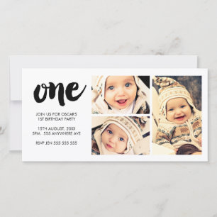 Brush Letting 1ST Anniversaire Blanc 3 image cadre