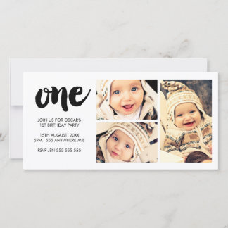 Brush Letting 1ST Anniversaire Blanc 3 image cadre