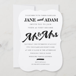 Brush M. & Mme Faire-part de mariage de typographi
