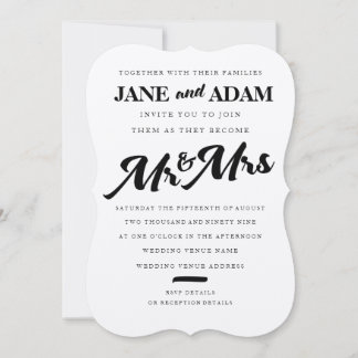Brush M. & Mme Faire-part de mariage de typographi