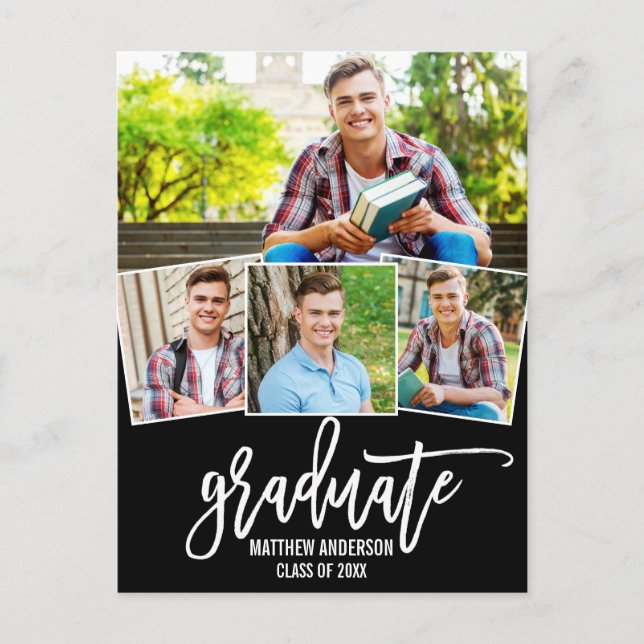 Brush Script 4 Faire-part de graduation photo (Devant)