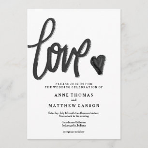 Brush Script Love Faire-part de mariage