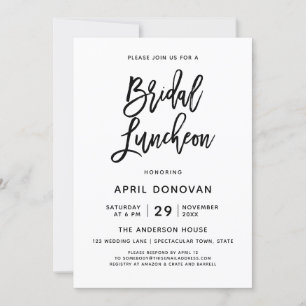 Brush Typographie Déjeuner nuptial Invitation