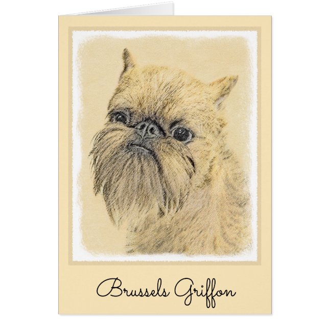 Bruxelles Griffon Peinture - Cute Original Chien A (Devant)