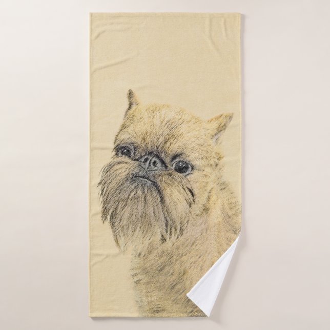 Bruxelles Griffon Peinture - Cute Original Chien A (Serviette de bain)