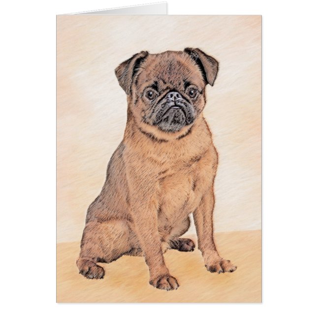 Bruxelles Griffon Smooth Painting Original Chien A (Devant)