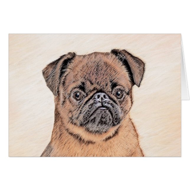 Bruxelles Griffon Smooth Painting Original Chien A (Devant horizontal)
