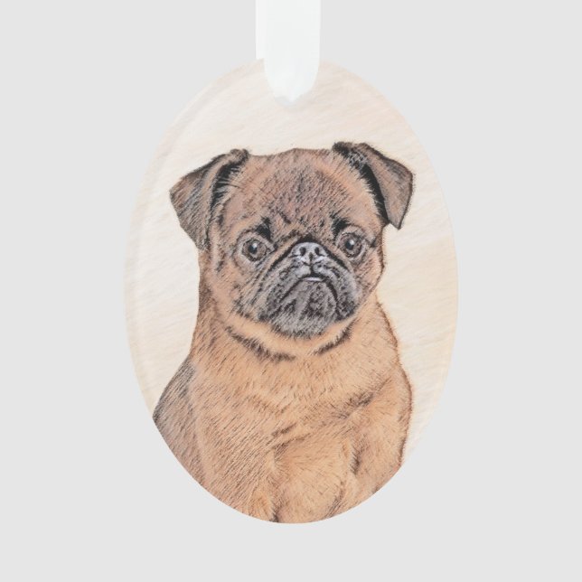 Bruxelles Griffon Smooth Painting Original Chien A (devant)