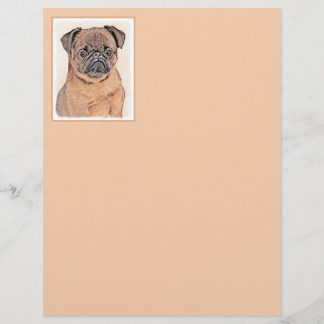 Bruxelles Griffon Smooth Painting Original Chien A (Devant)