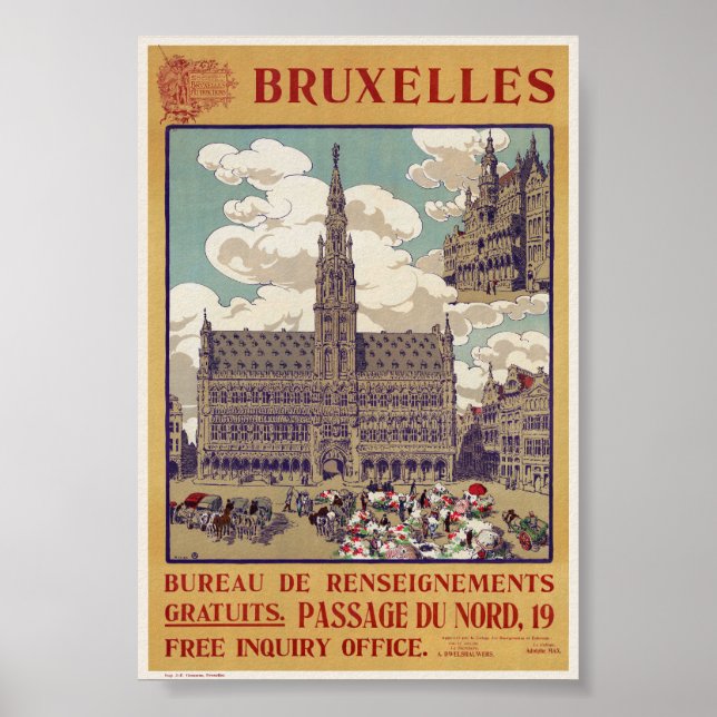 Bruxelles Poster vintage 1913 (Devant)