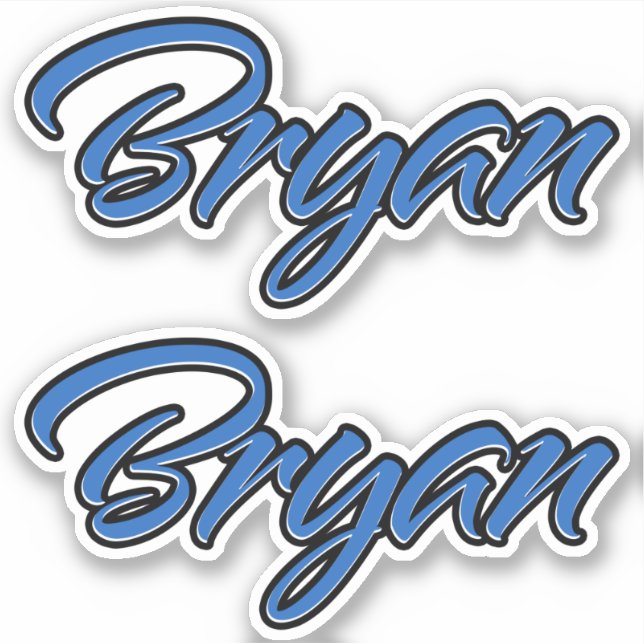 Bryan Name blue Aufkleber Sticker Stickerset (Devant)