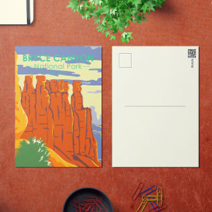 Bryce Canyon National Park Utah Carte postale Vint
