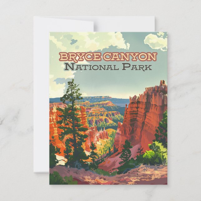 Bryce Canyon National Park Utah Hoodoo Retro Card (Devant)