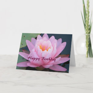 BT - Carte d'anniversaire de la Lys d'eau rose