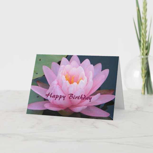 BT - Carte d'anniversaire de la Lys d'eau rose (Devant)