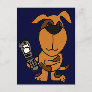 BT - Drôle Cartoon Chien Textant carte postale