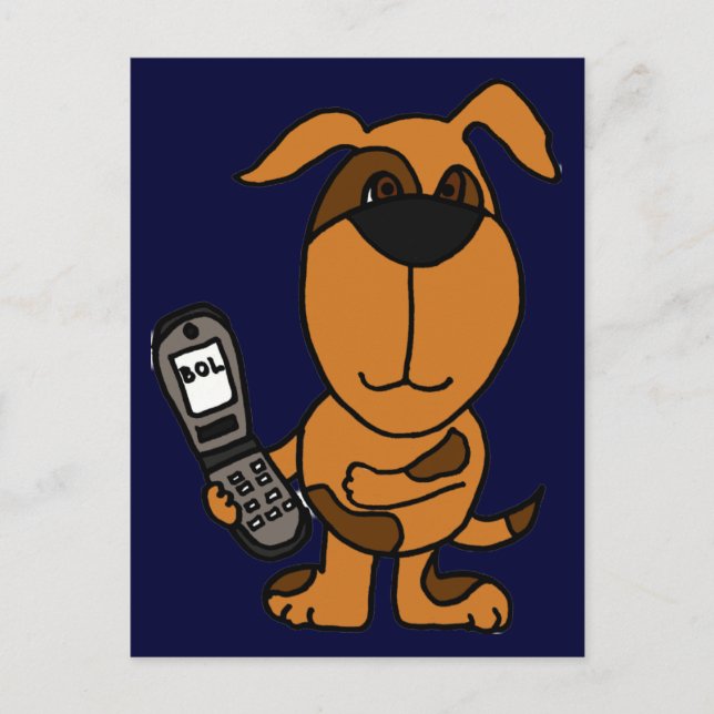BT - Drôle Cartoon Chien Textant carte postale (Devant)