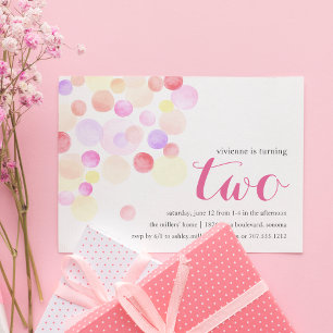 Bubble Aquarelle Invitation pour le deuxième ann